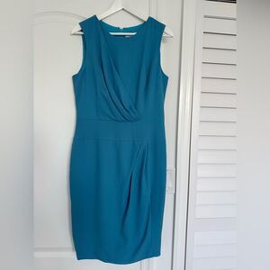 CAROLINA HERRERA Blue Sleeveless Scoop Neck Midi Dress